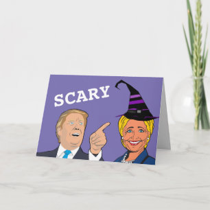 CARTES D'HALLOWEEN EFFRAYANTES HILLARY ET TRUMP