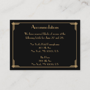 Cartes d'hébergement Mariage noir