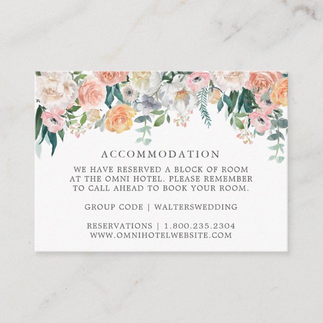 Cartes d'hébergement pour Mariage romantique Flush (Devant)