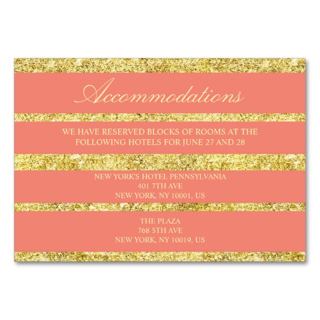 Cartes d'hébergement pour Mariages de corail Effet (Devant)