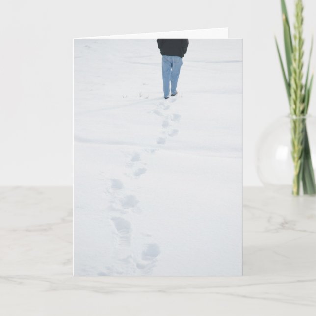 Cartes d'hiver empreintes dans la neige fraîche (Devant)