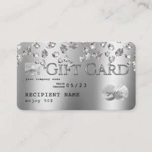 Cartes Diamants Feuilles d'argent Carte de crédit