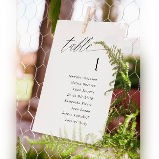 Cartes d'indication de plan de table de mariage él