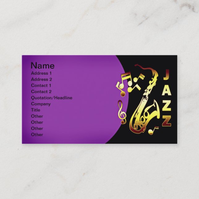 Cartes d'industrie musicale de jazz (Devant)