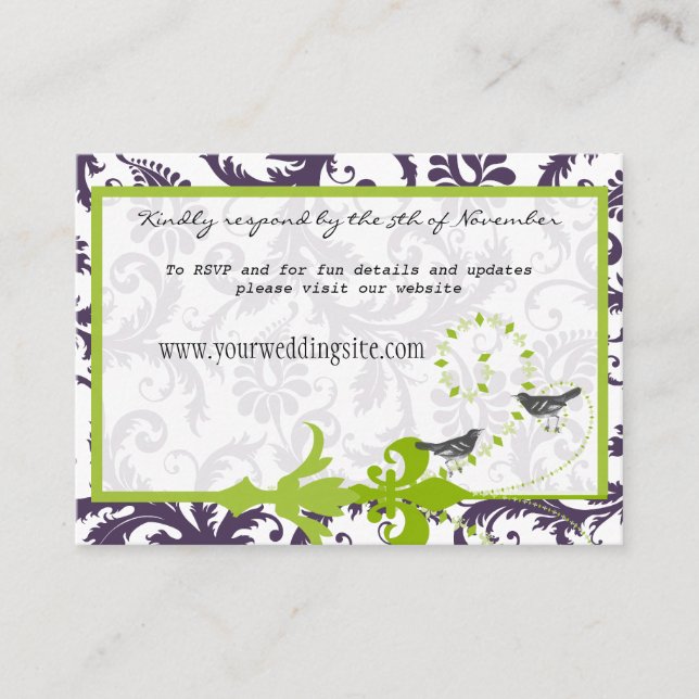 Cartes d'information de mariage Apple Green Lapis  (Devant)