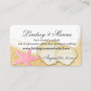 Cartes d'information de mariage Sparkle Beach