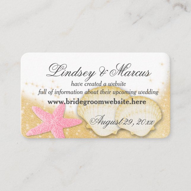 Cartes d'information de mariage Sparkle Beach (Devant)