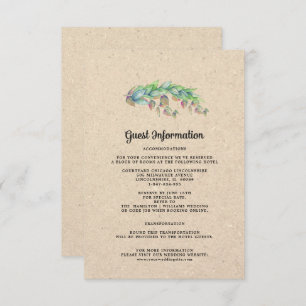 Cartes d'information du client mariage Botanique