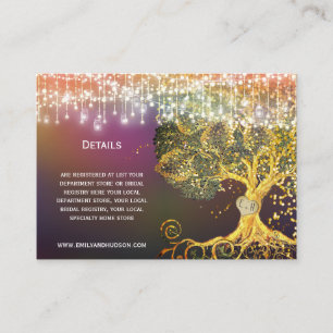 Cartes d'information du Mariage Brown en chêne