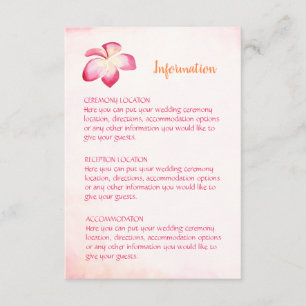 Cartes d'information du Mariage Sunset Plumeria