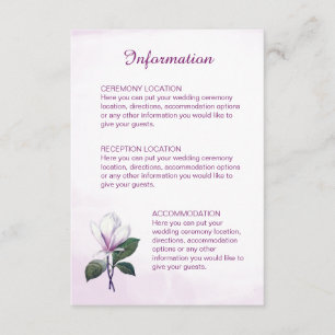 Cartes d'information Mariage Magnolia