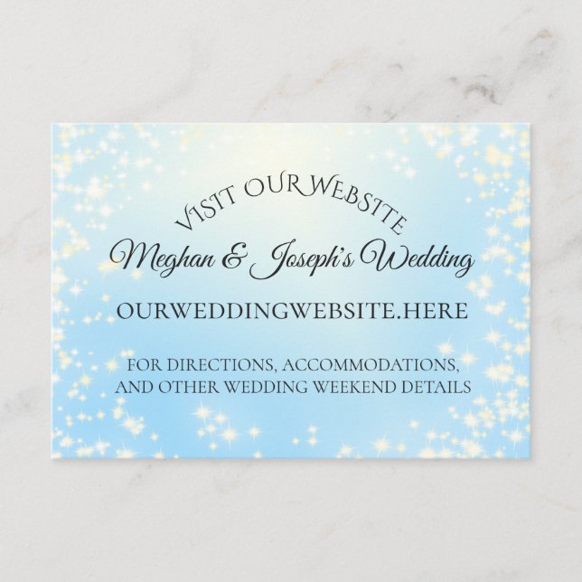 Cartes d'information Mariage Starry Sky Sparkle (Devant)