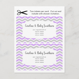 Cartes d'information pour Baby Shower, lavande vio