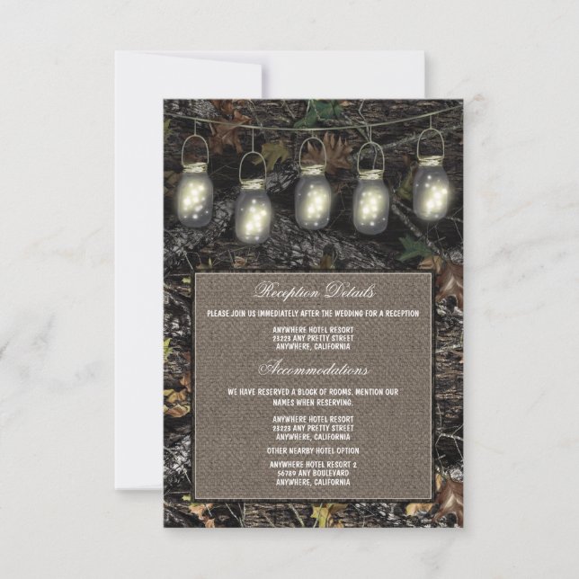Cartes d'information pour la réception de mariage  (Devant)