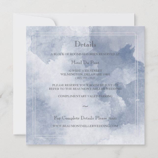Cartes d'information pour les invités | Water Drea (Devant)