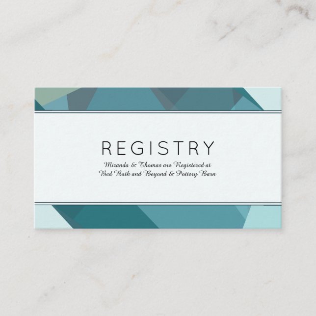 Cartes d'inscription Turquoises modernes et Abstra (Devant)