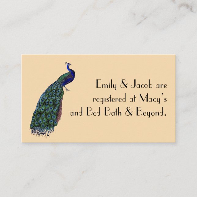 Cartes d'insertion du registre Peacock vintage (Devant)