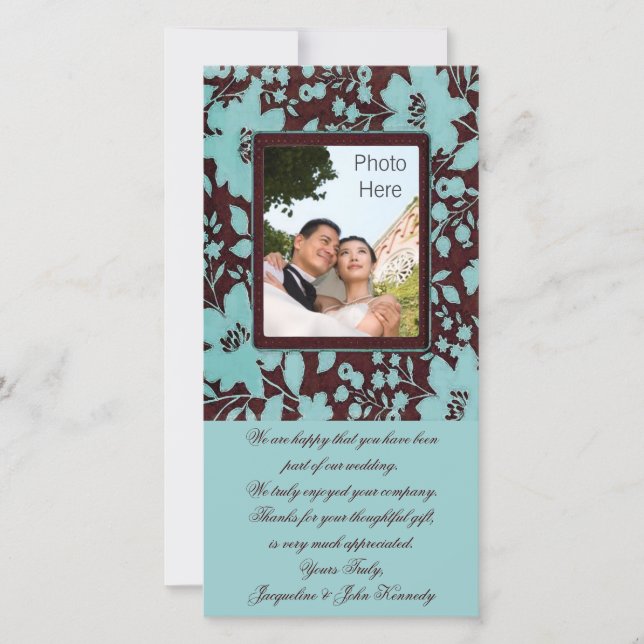 Cartes d'insertion photo ~ Fleurs de mariage Merci (Devant)