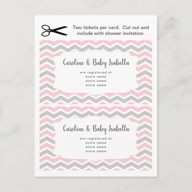 Cartes d'insertion pour liste de naissance, fille  (Devant)