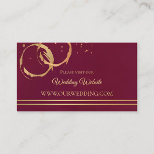 Cartes d'insertion pour site web de mariage au vin