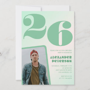 Cartes d'invitation 26ème anniversaire garçon dégr