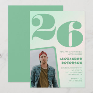 Cartes d'invitation 26ème anniversaire garçon dégr