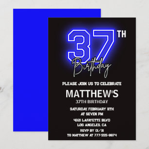 Cartes d'invitation 37e anniversaire Hommes Sport