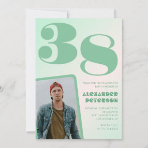 Cartes d'invitation 38ème anniversaire garçon dégr