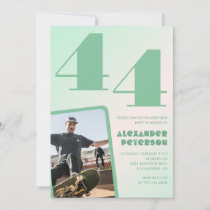 Cartes d'invitation 44e anniversaire garçon dégrad