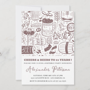 Cartes d'invitation 55e anniversaire Cheers and be