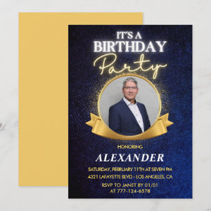 Cartes d'invitation 58e anniversaire Hommes Élégan