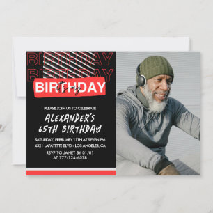 Cartes d'invitation 65e anniversaire Hommes Photo