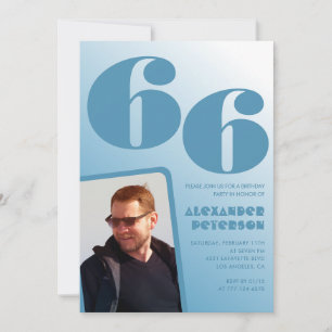 Cartes d'invitation 66ème anniversaire homme photo