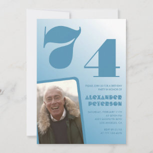 Cartes d'invitation 74e anniversaire homme Photo d