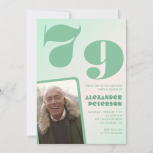 Cartes d'invitation 79e anniversaire garçon photo 