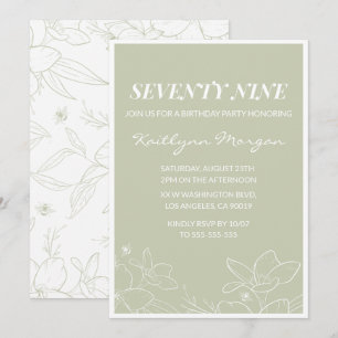 Cartes d'invitation 79ème anniversaire Elegant Flo