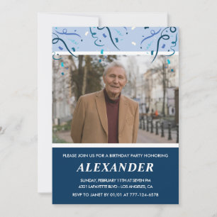 Cartes d'invitation 85e anniversaire homme Photo B