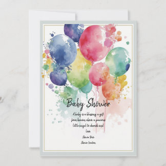 Cartes d'invitation à ballons baby shower