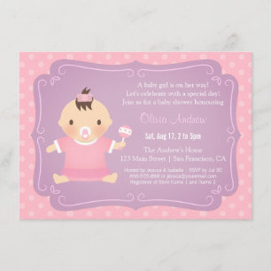 Cartes d'invitation à la baby shower avec tutu pou