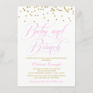 Cartes d'invitation à la baby shower brunch pour f