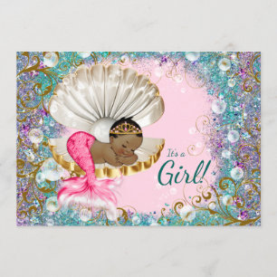 Cartes d'invitation à la baby shower Ethic Sirène