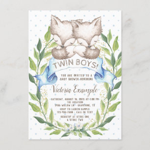 Cartes d'invitation à la baby shower pour jumeaux