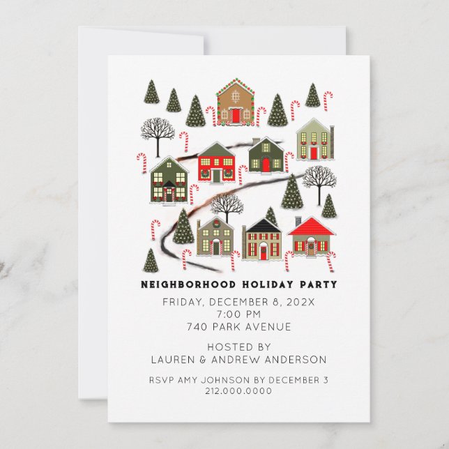 Cartes d'invitation à la fête de Noël (Devant)