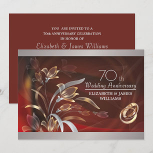 Cartes d'invitation à la fête des 70 ans de mariag