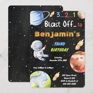 Cartes d'invitation à l'espace modifiables