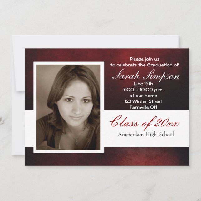 Cartes d'invitation à l'obtention d'un diplôme (Devant)