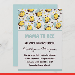 Cartes d'invitation à une baby shower Bee maman ab