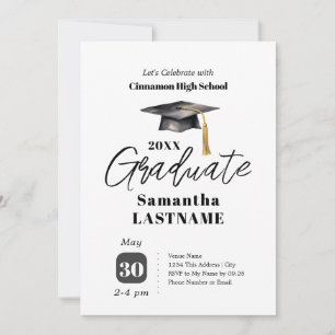 Cartes d'invitation à une fête de fin d'études ave