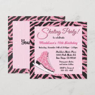 Cartes d'invitation à une fête de patin à roulette