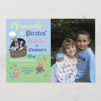 Cartes d'invitation à une fête de pirate et prince